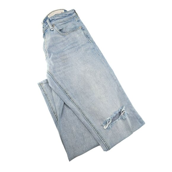 Rag & Bone Jeans Boyfriend Light Wash Distressed Raw Hem Womans Size 27 VL1019 - Picture 2 of 12